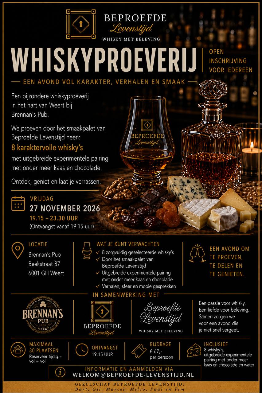 Whiskyproeverij 27 november 2026